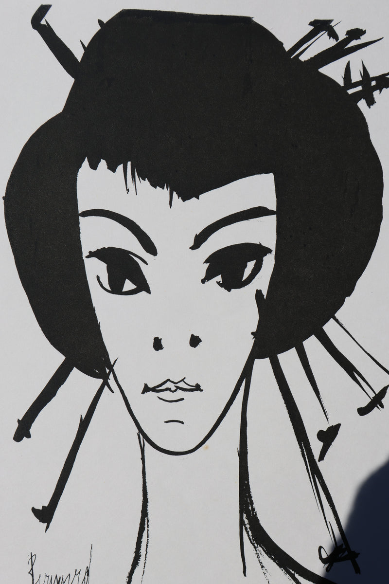 Bernard BUFFET: The Geisha, Original signed engraving