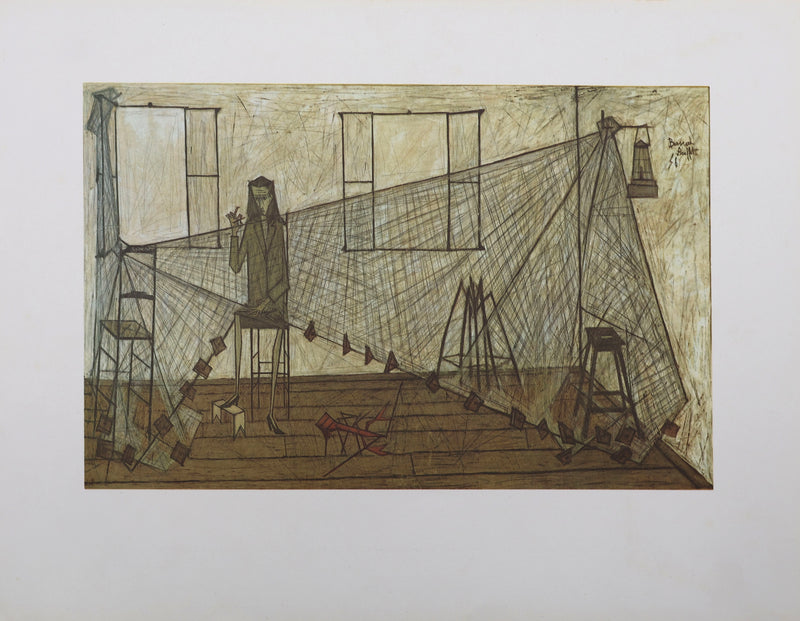 Bernard BUFFET : Femme du pécheur, Héliogravure signée