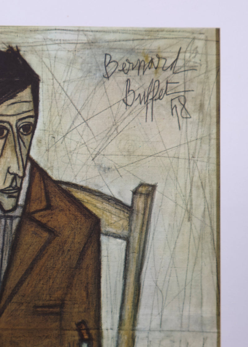 Bernard BUFFET : Le Buveur assis, Héliogravure signée