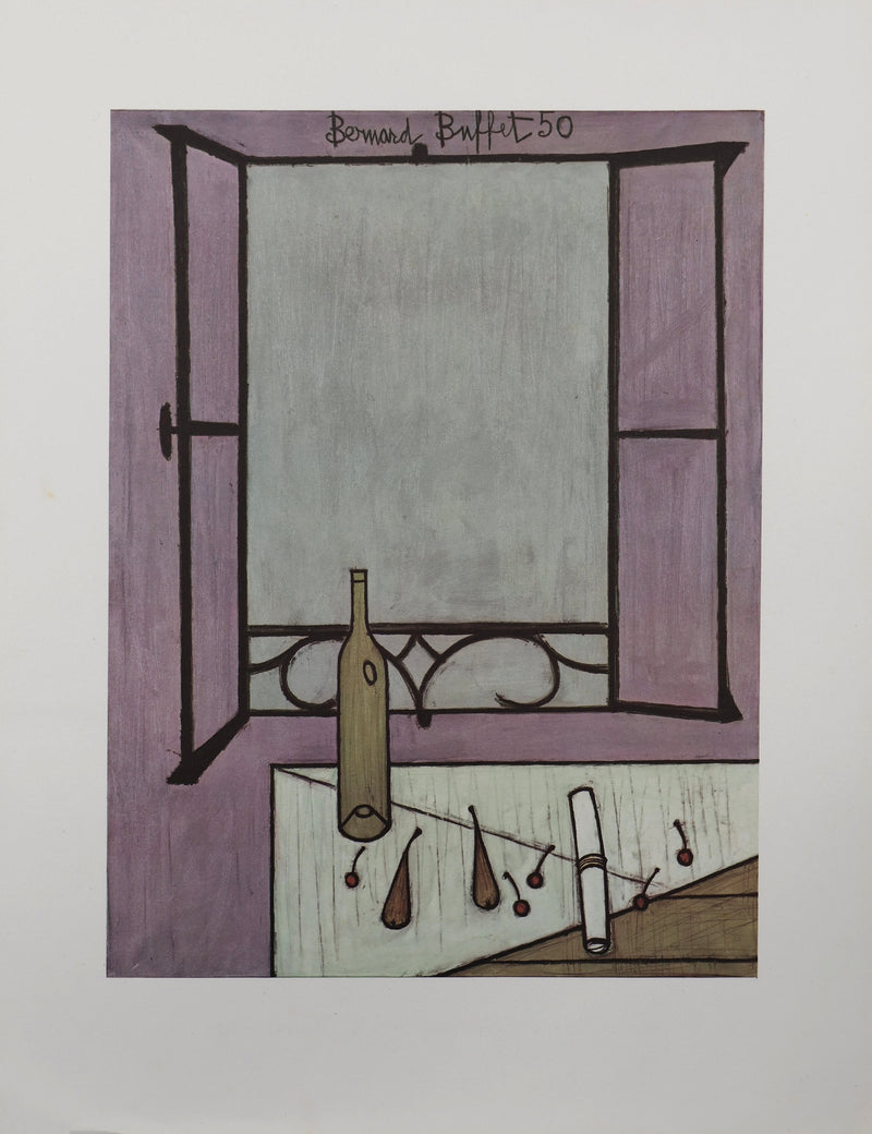 Bernard BUFFET : La Fenêtre ouverte, Héliogravure signée