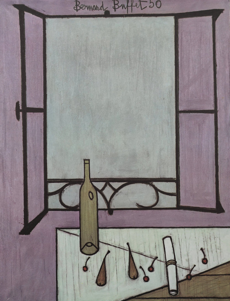 Bernard BUFFET : La Fenêtre ouverte, Héliogravure signée