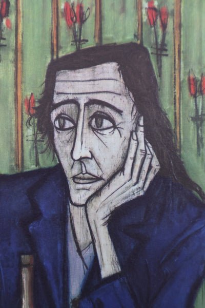 Bernard BUFFET : Femme au verre de vin, Héliogravure signée
