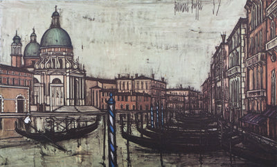 Bernard BUFFET : Le Grand Canal de Venise, Héliogravure signée