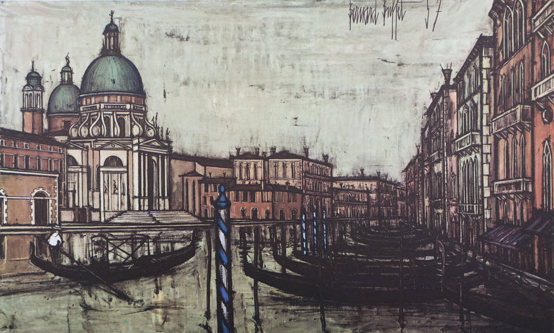 Bernard BUFFET : Le Grand Canal de Venise, Héliogravure signée