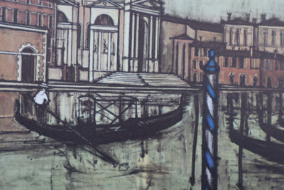Bernard BUFFET : Le Grand Canal de Venise, Héliogravure signée