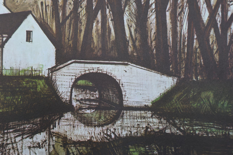 Bernard BUFFET : Pont sur la rivière, Héliogravure signée