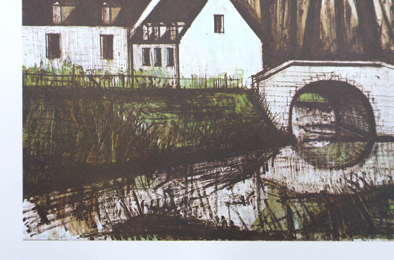 Bernard BUFFET : Pont sur la rivière, Héliogravure signée