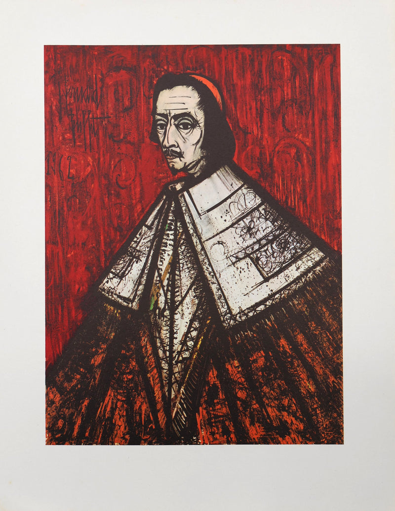 Bernard BUFFET : Le Cardinal de Richelieu, Héliogravure signée