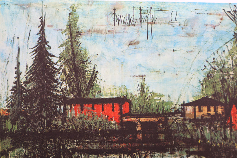 Bernard BUFFET : Pont sur la Sarthe, Héliogravure signée