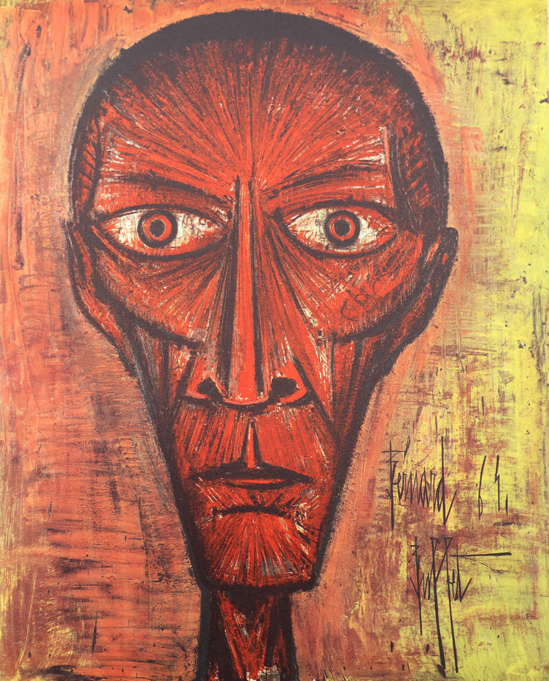 Bernard BUFFET : Visage fantastique, Héliogravure signée