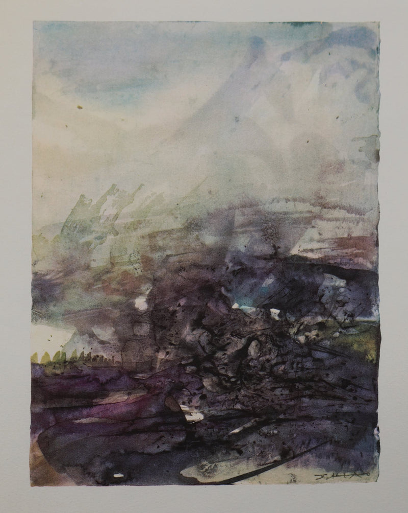 ZAO Wou-Ki : Paysage embrumé, Gravure signée