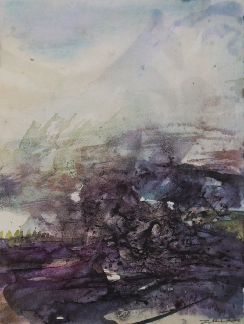 ZAO Wou-Ki : Paysage embrumé, Gravure signée