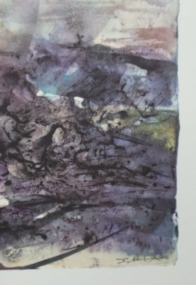 ZAO Wou-Ki : Paysage embrumé, Gravure signée