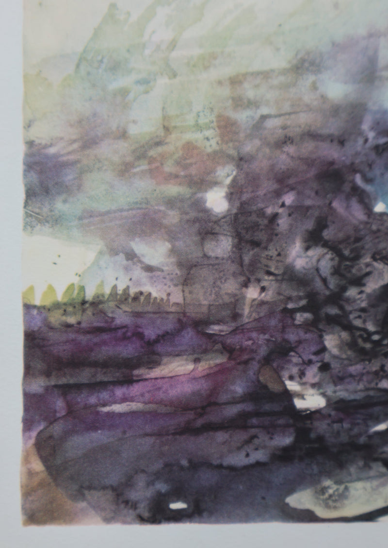 ZAO Wou-Ki : Paysage embrumé, Gravure signée