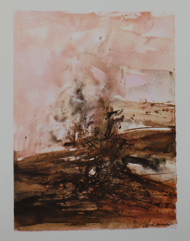 ZAO Wou-Ki : Le Brasier, Gravure signée