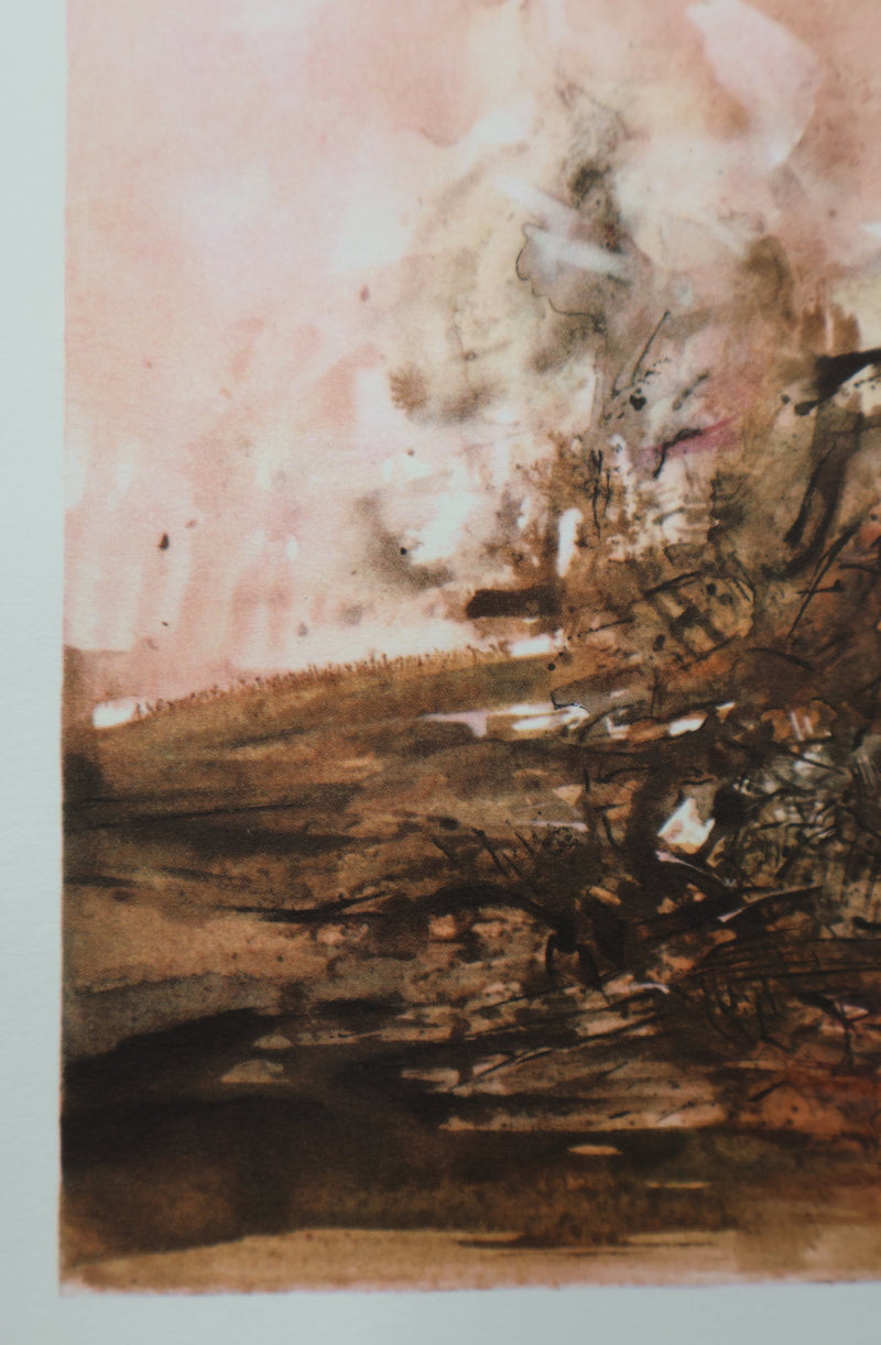 ZAO Wou-Ki : Le Brasier, Gravure signée