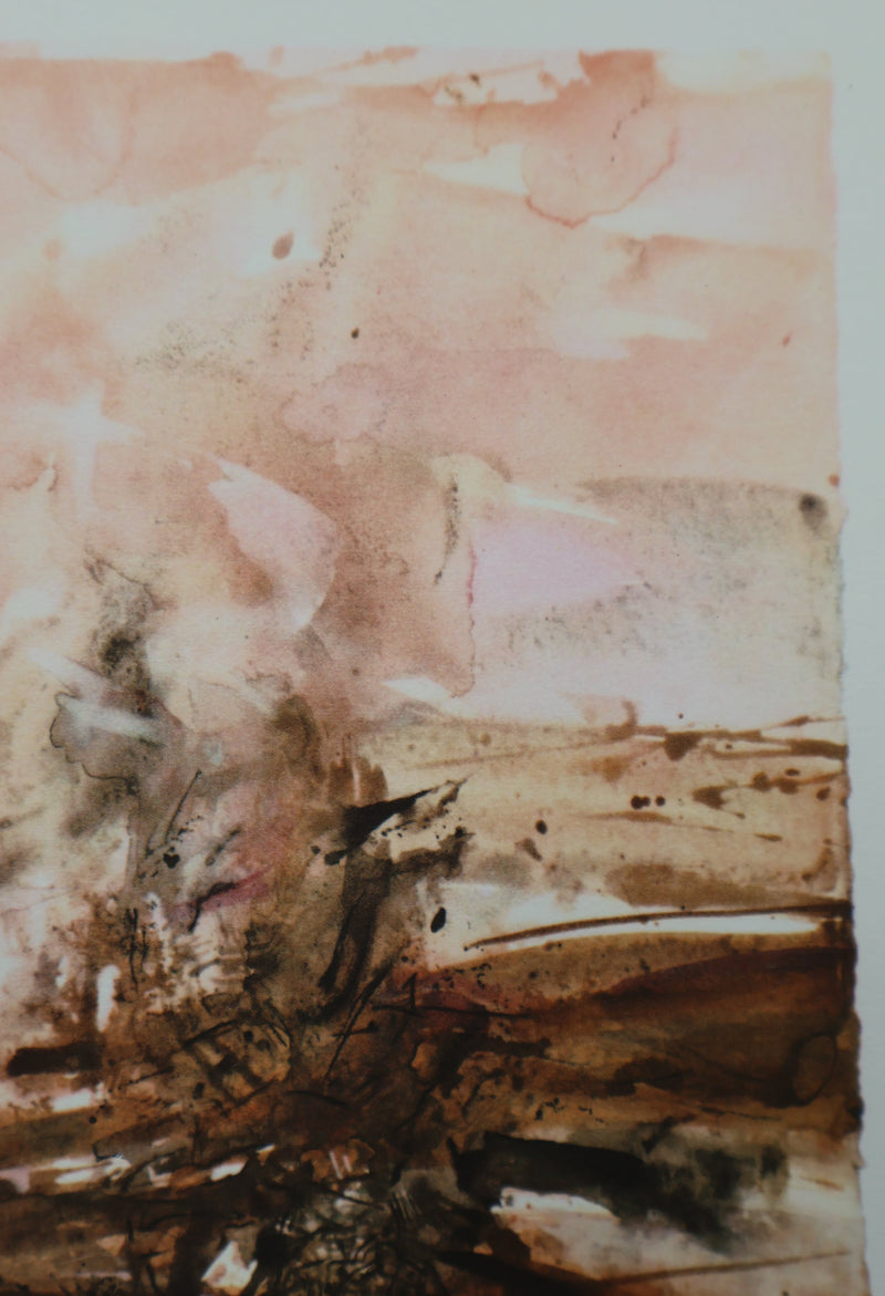 ZAO Wou-Ki : Le Brasier, Gravure signée