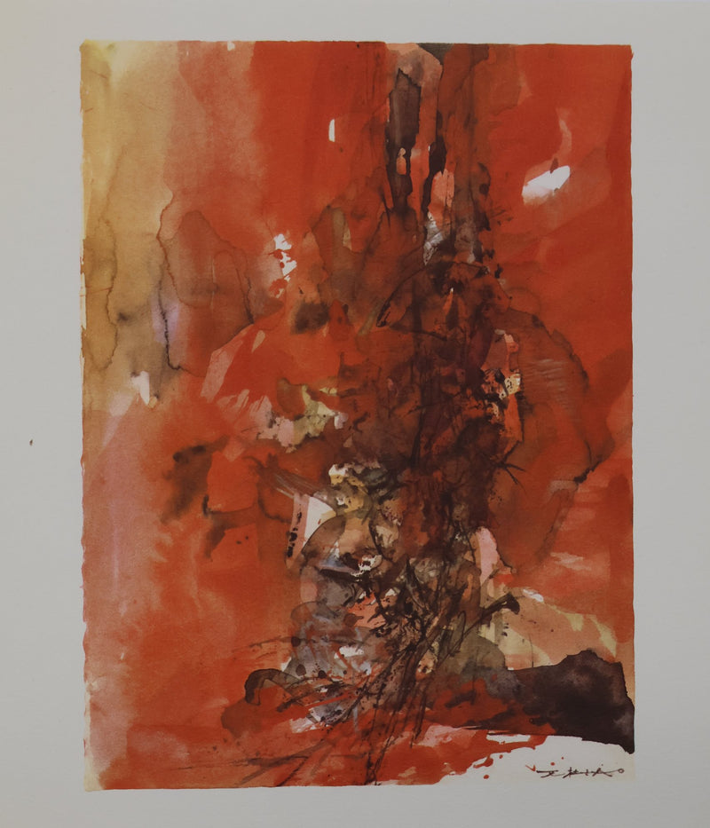 ZAO Wou-Ki : Le Volcan, Gravure signée
