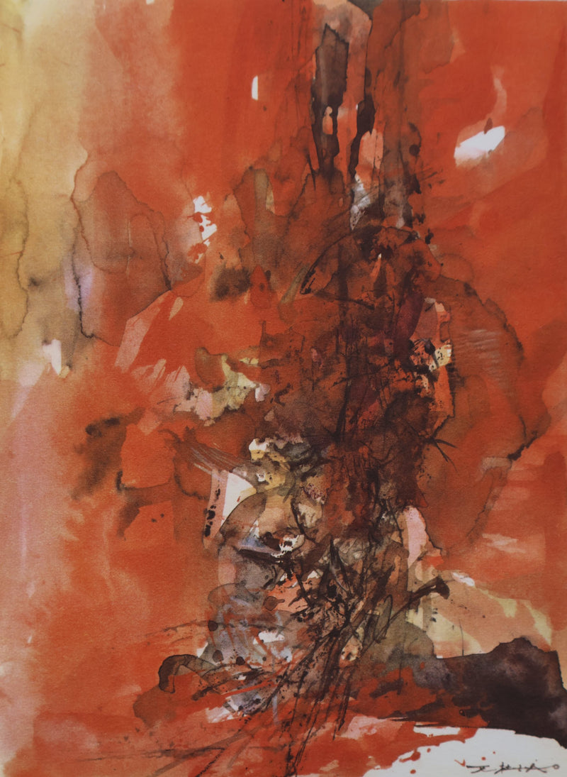 ZAO Wou-Ki : Le Volcan, Gravure signée