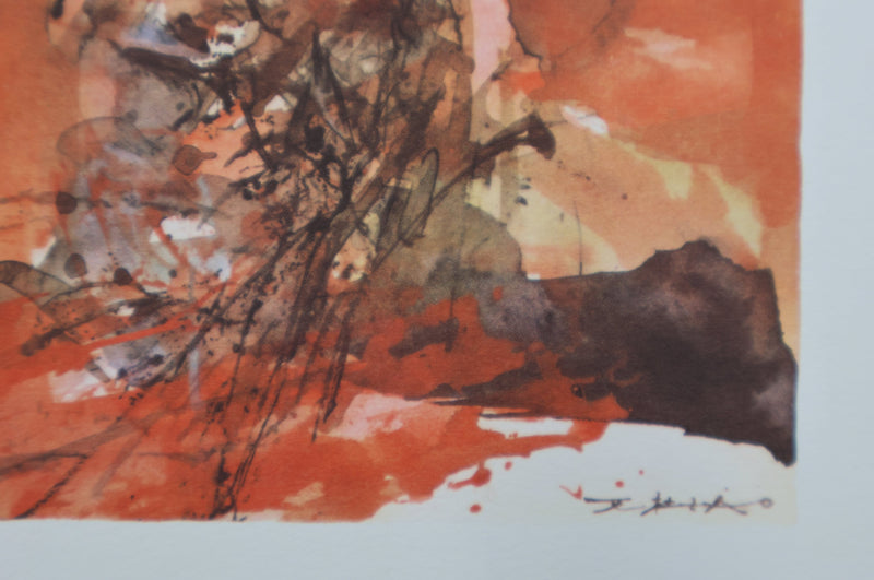 ZAO Wou-Ki : Le Volcan, Gravure signée