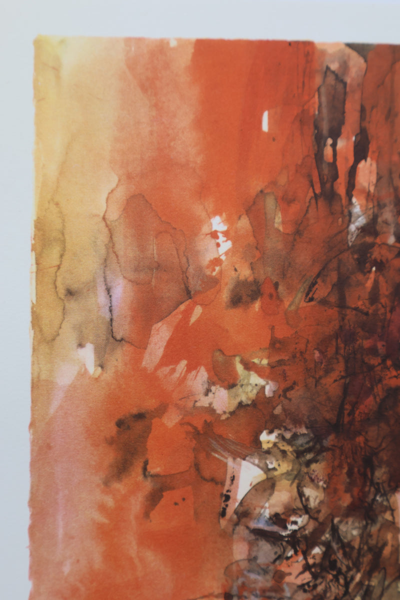 ZAO Wou-Ki : Le Volcan, Gravure signée