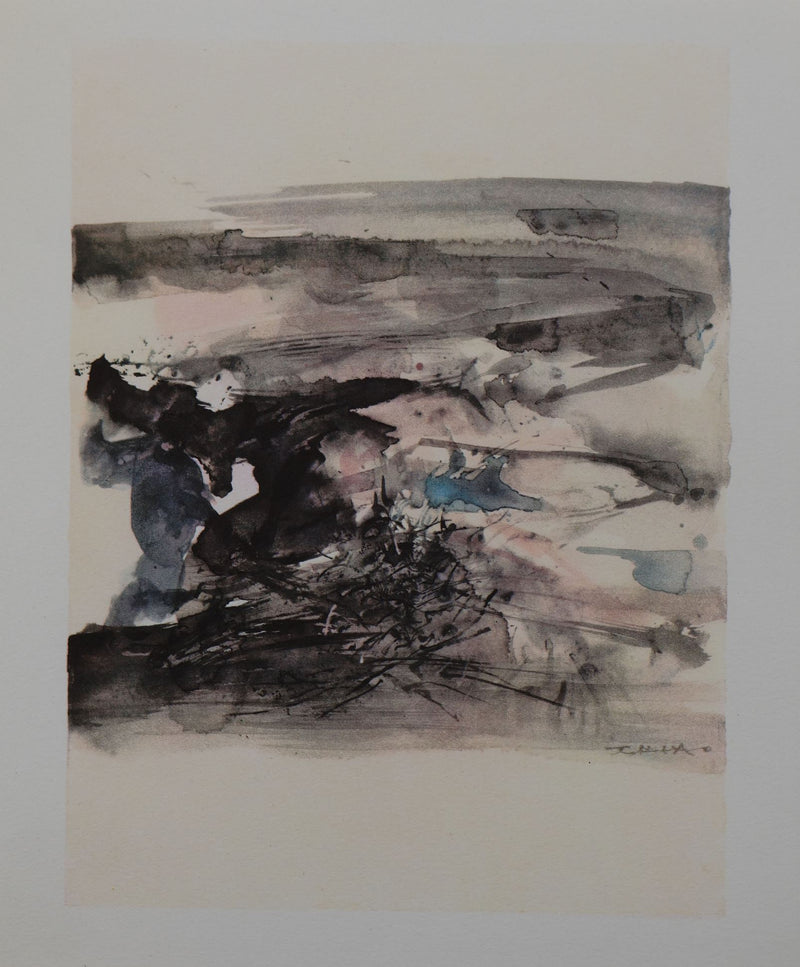 ZAO Wou-Ki : Les Cendres, Gravure signée