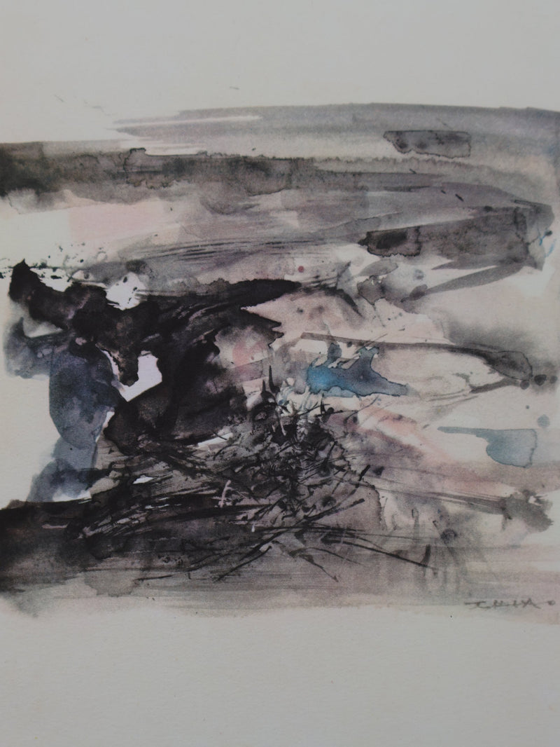 ZAO Wou-Ki : Les Cendres, Gravure signée