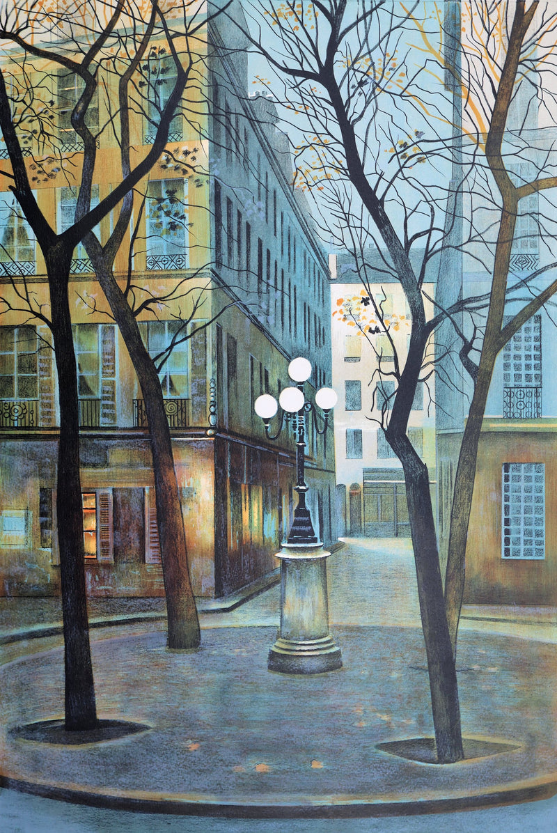 Diego RIVIERA : Square parisien, Lithographie originale signée