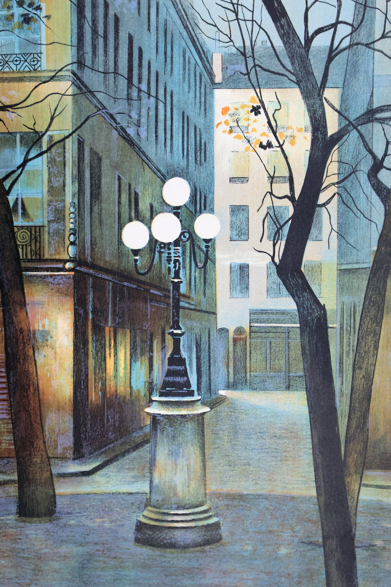 Diego RIVIERA : Square parisien, Lithographie originale signée