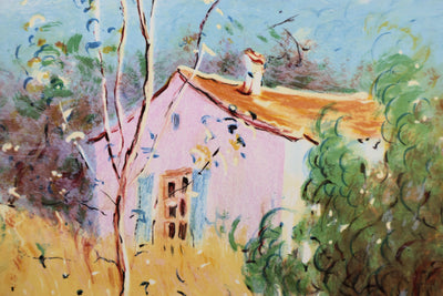 Claude FOSSOUX : La cueillette de fleurs, Lithographie signée