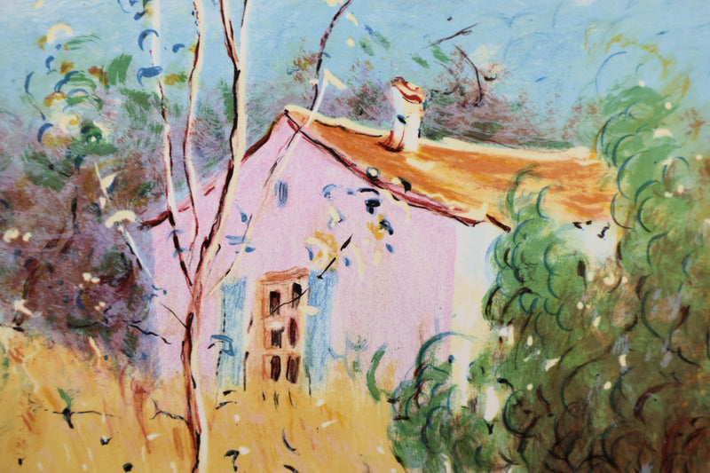 Claude FOSSOUX : La cueillette de fleurs, Lithographie signée