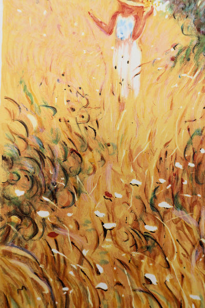 Claude FOSSOUX : La cueillette de fleurs, Lithographie signée