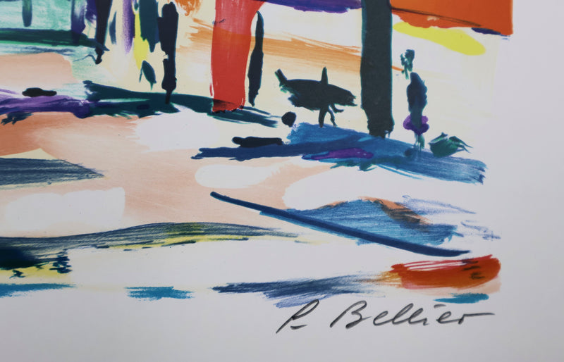 Pierre BELLIER : Cannes, La Croisette, Lithographie originale signée