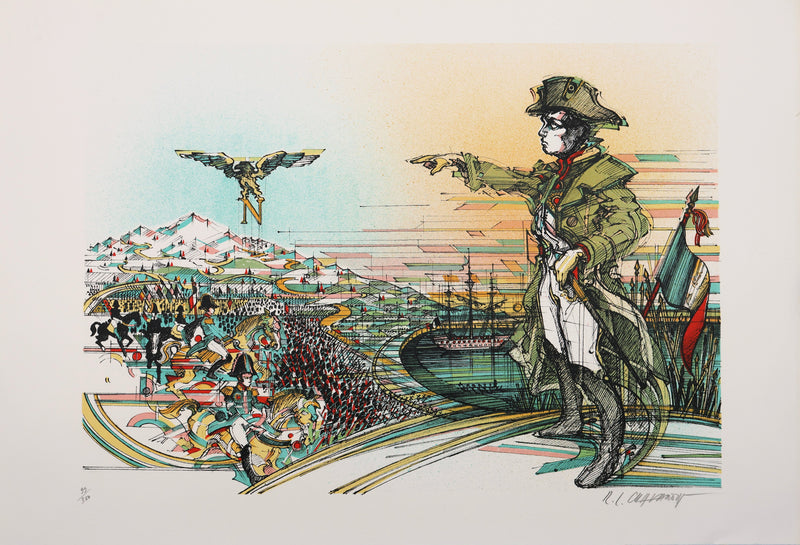 Roger-Louis CHAVANON : Napoléon, Lithographie originale signée