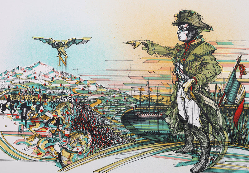 Roger-Louis CHAVANON : Napoléon, Lithographie originale signée