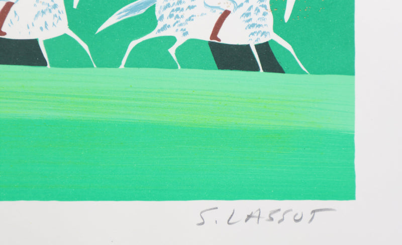 Serge LASSUS : Cavaliers en été, Lithographie originale signée