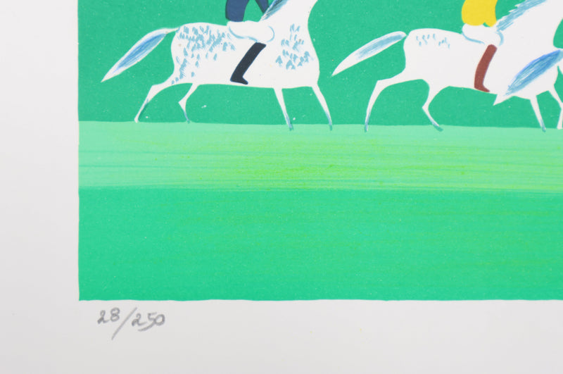 Serge LASSUS : Cavaliers en été, Lithographie originale signée