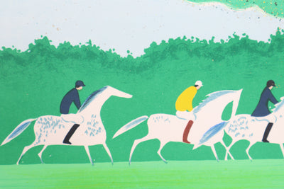 Serge LASSUS : Cavaliers en été, Lithographie originale signée