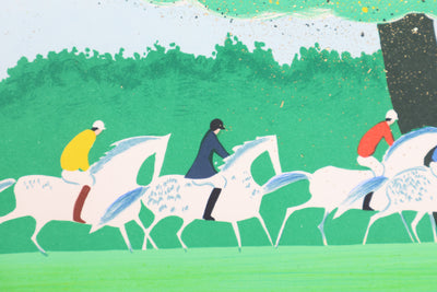 Serge LASSUS : Cavaliers en été, Lithographie originale signée