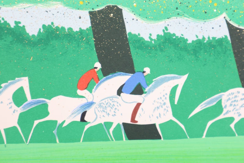 Serge LASSUS : Cavaliers en été, Lithographie originale signée