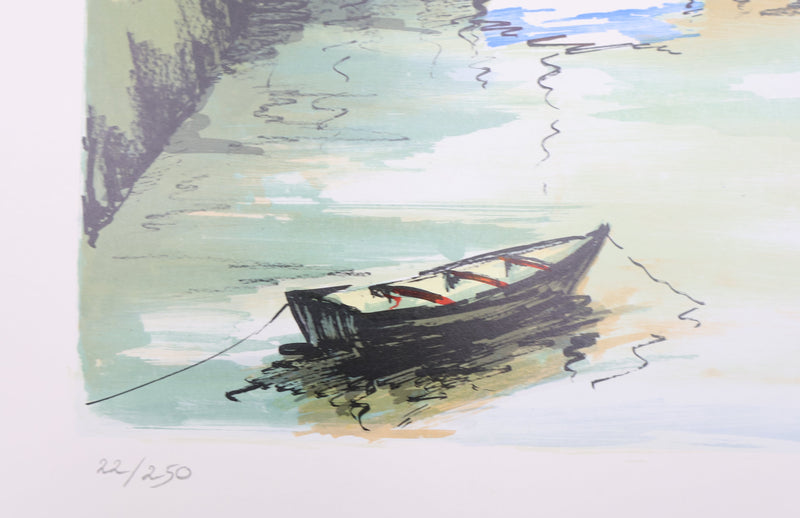 Jean-Pierre LAURENT : Langoustiers à marée basse, Lithographie originale signée