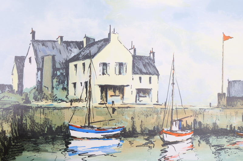 Jean-Pierre LAURENT : Langoustiers à marée basse, Lithographie originale signée