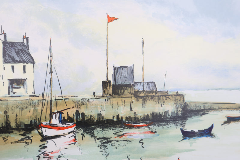 Jean-Pierre LAURENT : Langoustiers à marée basse, Lithographie originale signée