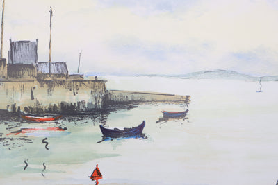 Jean-Pierre LAURENT : Langoustiers à marée basse, Lithographie originale signée
