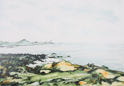 Jean-Pierre LAURENT : marée basse à Douarnenez, Lithographie originale signée