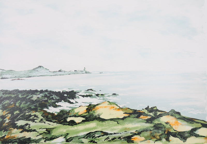 Jean-Pierre LAURENT : marée basse à Douarnenez, Lithographie originale signée