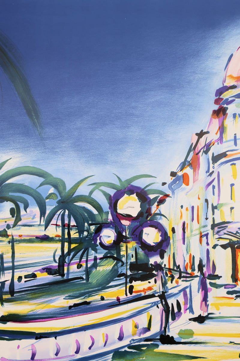 Pierre BELLIER : Nice, Le Negresco, Lithographie originale signée