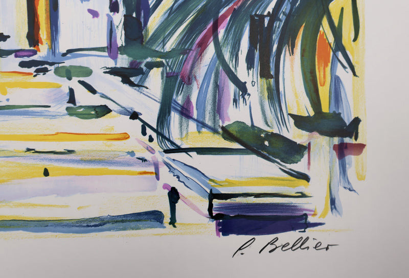 Pierre BELLIER : Nice, Le Negresco, Lithographie originale signée