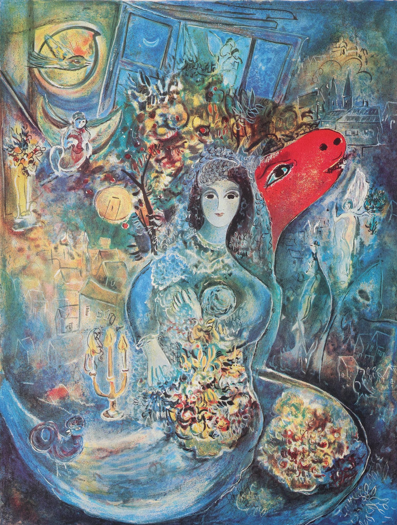 Marc CHAGALL: The Bride with Flowers, Signed Lithograph