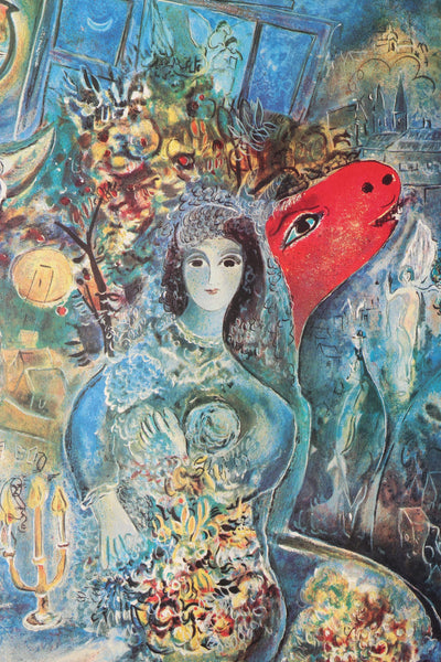 Marc CHAGALL: The Bride with Flowers, Signed Lithograph